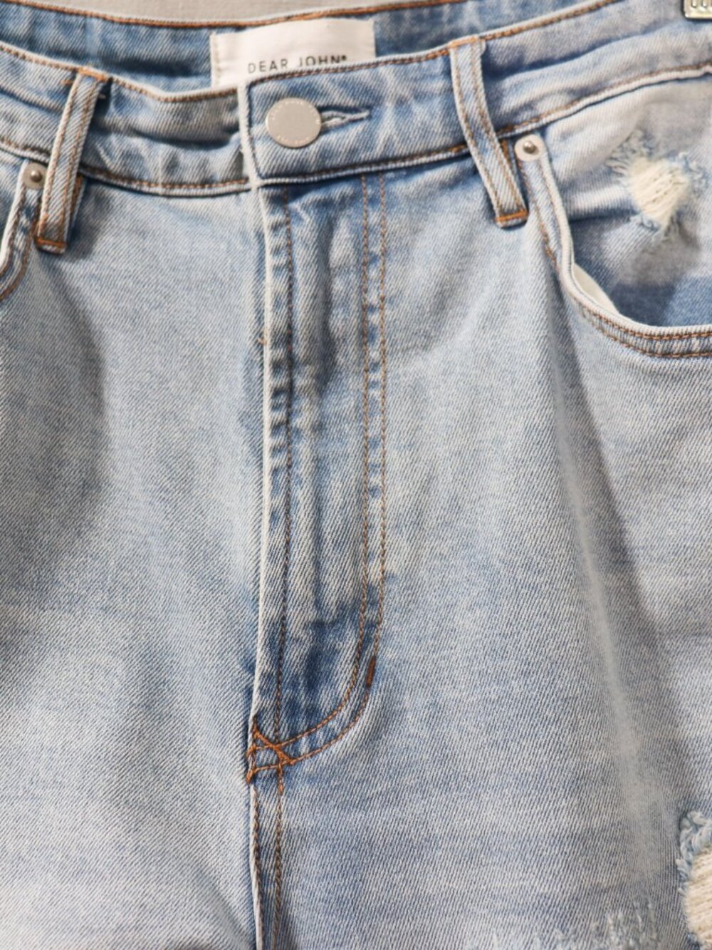 Dear John High Waisted Distressed Jean Women 31 - 12 Light Wash Comfort Stretch - Picture 7 of 16